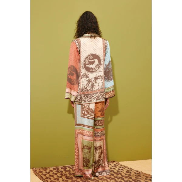 Alemais Alberta Silk Pant  Sustainable Pants with Alemais print -  Luxury Handbags Australian Designer