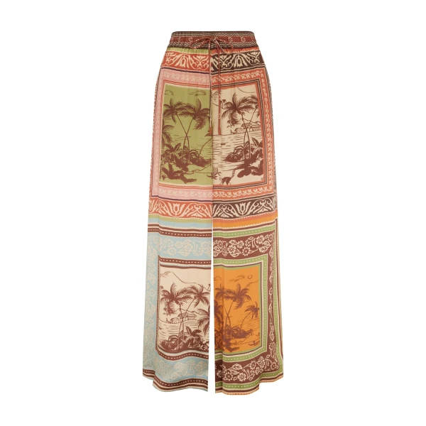 Alemais Alberta Silk Pant  Sustainable Pants with Alemais print -  Luxury Handbags Australian Designer