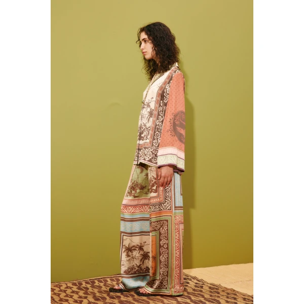 Alemais Alberta Silk Shirt  Sustainable Tops with Alemais print -  Luxury Handbags Australian Designer