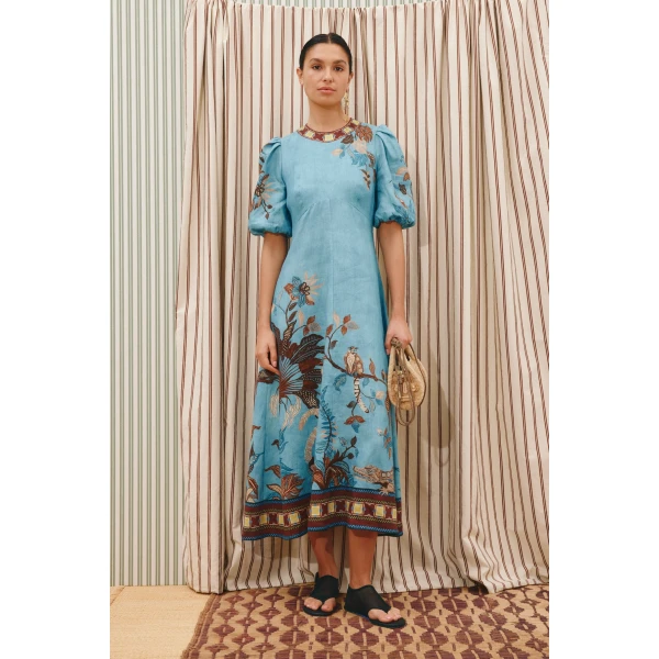Alemais Georgie Midi Dress  Sustainable Dresses with Alemais print -  Luxury Handbags Australian Designer