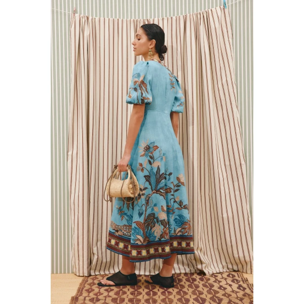Alemais Georgie Midi Dress  Sustainable Dresses with Alemais print -  Luxury Handbags Australian Designer