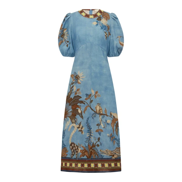 Alemais Georgie Midi Dress  Sustainable Dresses with Alemais print -  Luxury Handbags Australian Designer
