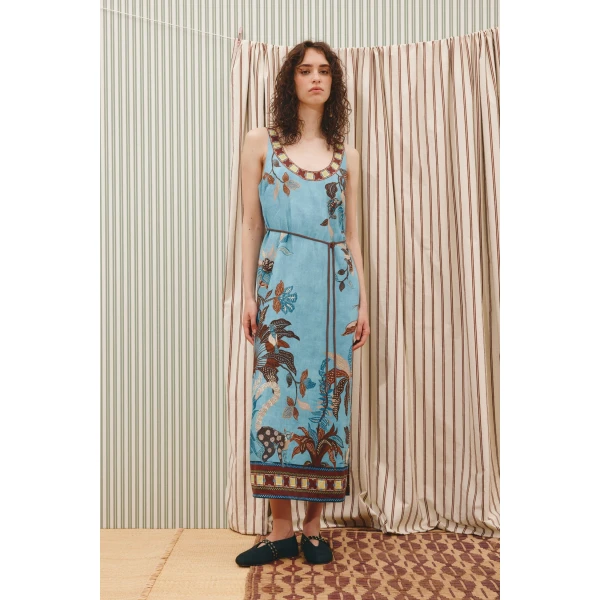 Alemais Georgie Sleeveless Midi Dress  Sustainable Dresses with Alemais print -  Luxury Handbags Australian Designer