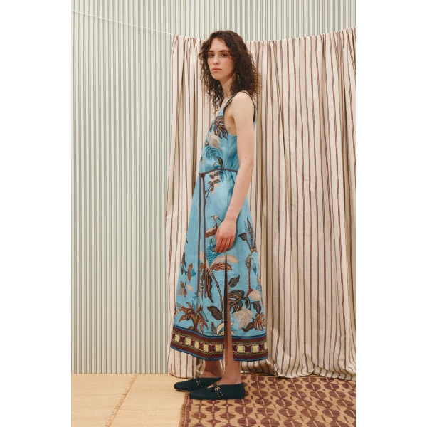 Alemais Georgie Sleeveless Midi Dress  Sustainable Dresses with Alemais print -  Luxury Handbags Australian Designer