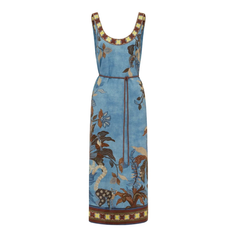 Alemais Georgie Sleeveless Midi Dress  Sustainable Dresses with Alemais print -  Luxury Handbags Australian Designer