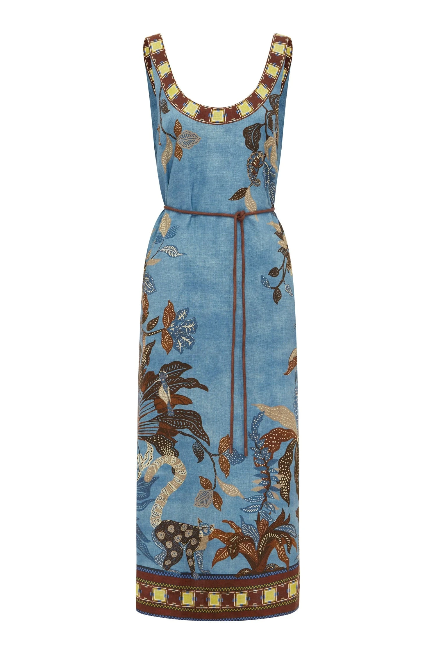 Georgie Sleeveless Midi Dress by Alemais - Dresses Alemais Georgie Sleeveless Midi Dress Sustainable Dresses with Alemais print - Luxury Handbags Australian Designer