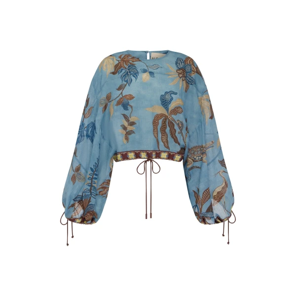 Alemais Georgie Top  Sustainable Tops with Alemais print -  Luxury Handbags Australian Designer