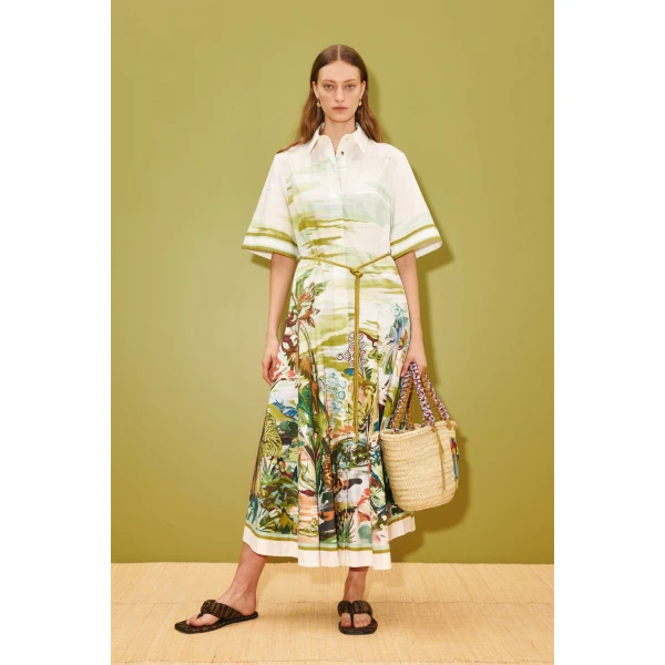 Alemais Jungle Boogie Shirtdress  Sustainable Dresses with Alemais print -  Luxury Handbags Australian Designer