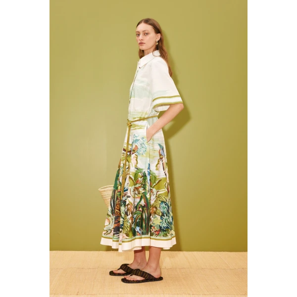 Alemais Jungle Boogie Shirtdress  Sustainable Dresses with Alemais print -  Luxury Handbags Australian Designer
