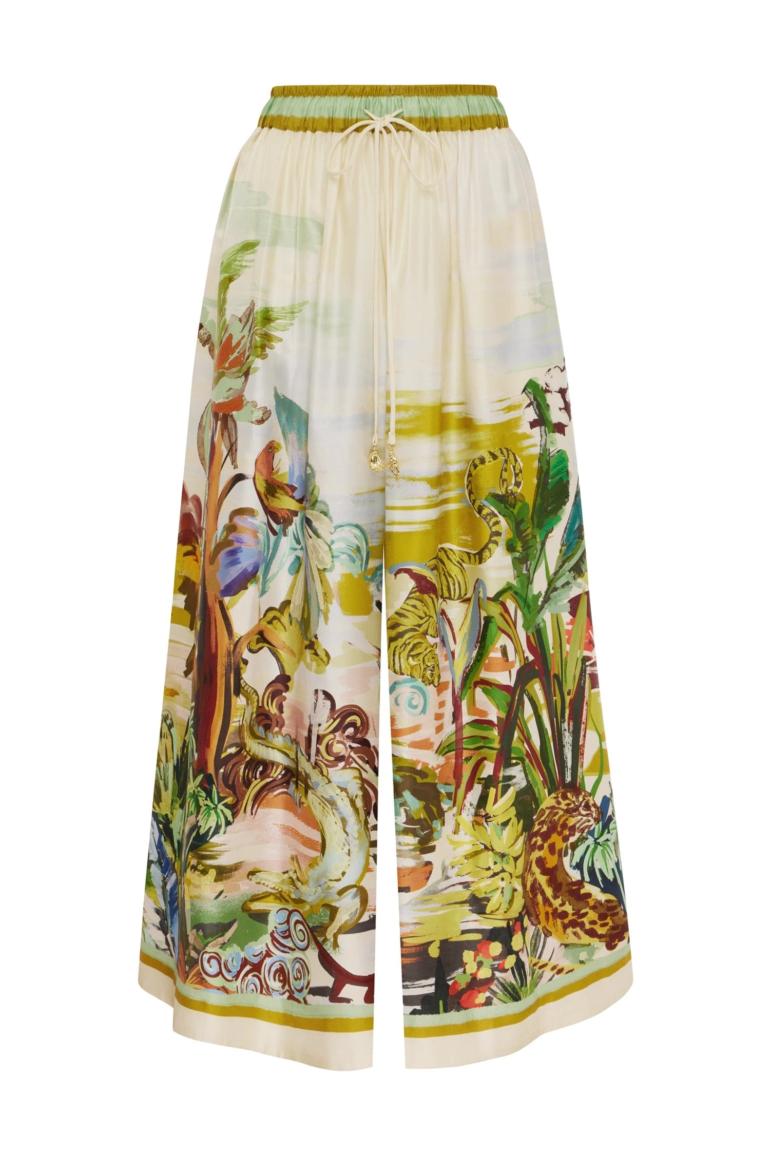 Jungle Boogie Silk Culotte by Alemais - Pants Alemais Jungle Boogie Silk Culotte Sustainable Pants with Alemais print - Luxury Handbags Australian Designer