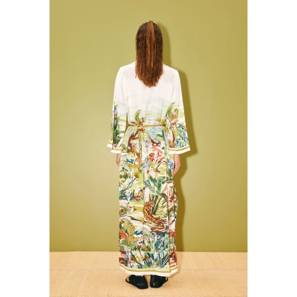 Alemais Jungle Boogie Silk Midi Dress  Sustainable Dresses with Alemais print -  Luxury Handbags Australian Designer