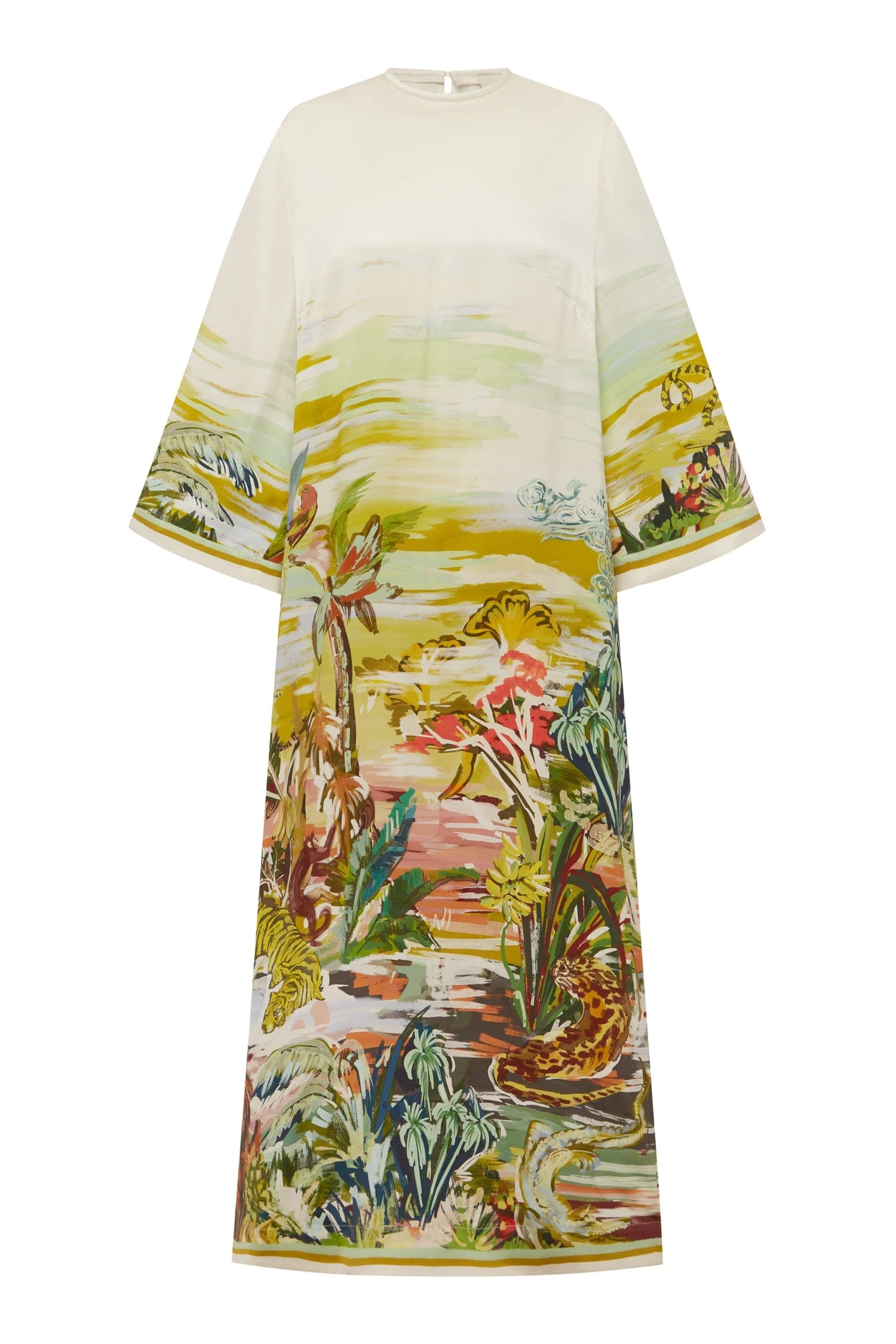 Jungle Boogie Silk Midi Dress by Alemais - Dresses Alemais Jungle Boogie Silk Midi Dress Sustainable Dresses with Alemais print - Luxury Handbags Australian Designer