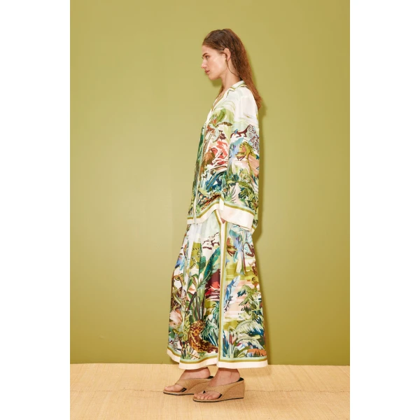 Alemais Jungle Boogie Silk Shirt  Sustainable Tops with Alemais print -  Luxury Handbags Australian Designer