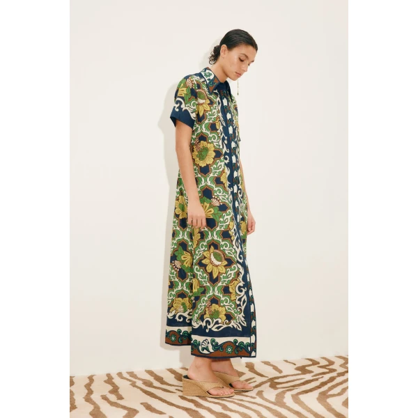 Alemais Liana Shirtdress  Sustainable Dresses with Alemais print -  Luxury Handbags Australian Designer