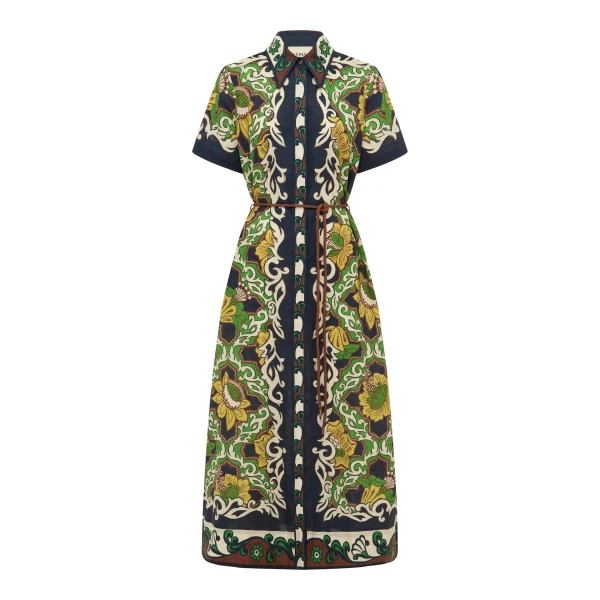 Alemais Liana Shirtdress  Sustainable Dresses with Alemais print -  Luxury Handbags Australian Designer