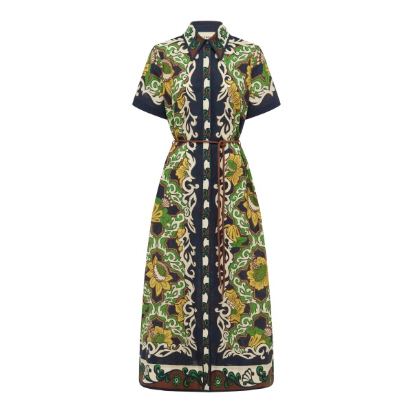 Alemais Liana Shirtdress  Sustainable Dresses with Alemais print -  Luxury Handbags Australian Designer
