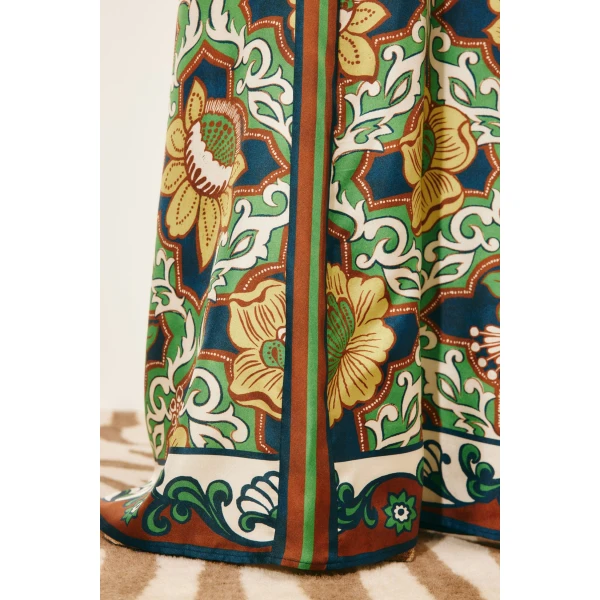 Alemais Liana Silk Palazzo Pant  Sustainable Pants with Alemais print -  Luxury Handbags Australian Designer