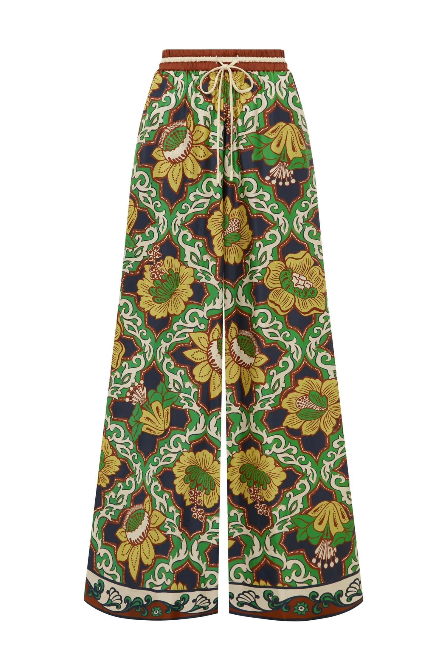 Liana Silk Palazzo Pant by Alemais - Pants Alemais Liana Silk Palazzo Pant Sustainable Pants with Alemais print - Luxury Handbags Australian Designer