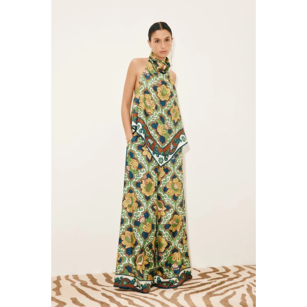 Alemais Liana Silk Top  Sustainable Tops with Alemais print -  Luxury Handbags Australian Designer