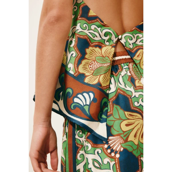 Alemais Liana Silk Top  Sustainable Tops with Alemais print -  Luxury Handbags Australian Designer