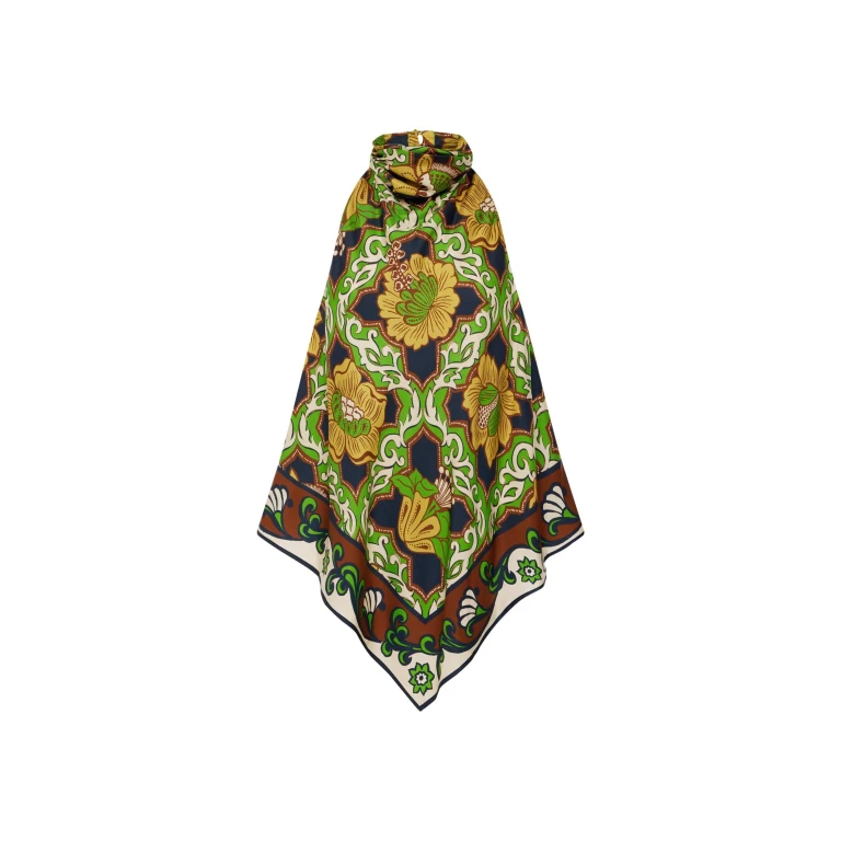 Alemais Liana Silk Top  Sustainable Tops with Alemais print -  Luxury Handbags Australian Designer