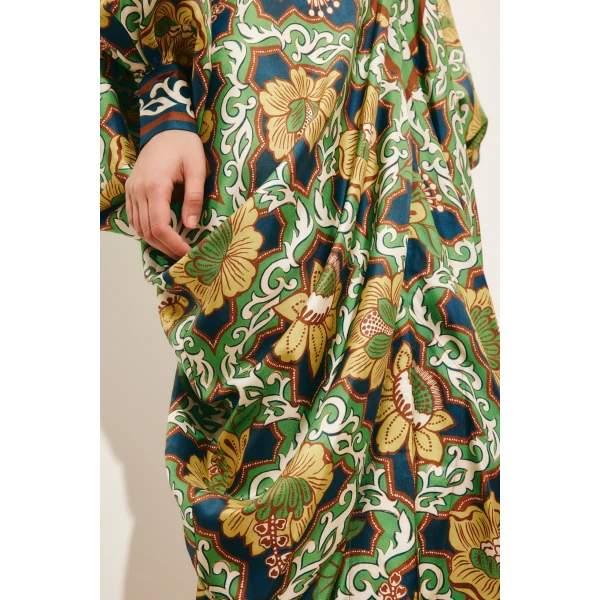 Alemais Liana V Neck Silk Midi Dress  Sustainable Dresses with Alemais print -  Luxury Handbags Australian Designer