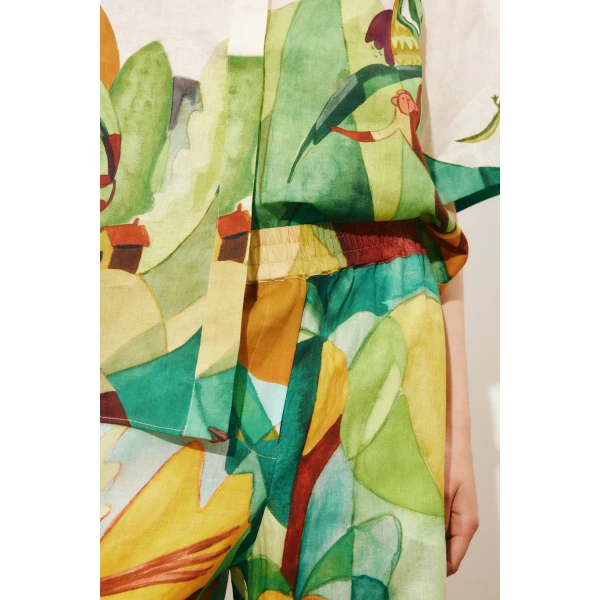 Alemais Mokshini Pant  Sustainable Pants with Alemais print -  Luxury Handbags Australian Designer