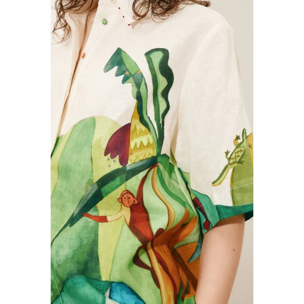 Alemais Mokshini Shirt  Sustainable Tops with Alemais print -  Luxury Handbags Australian Designer