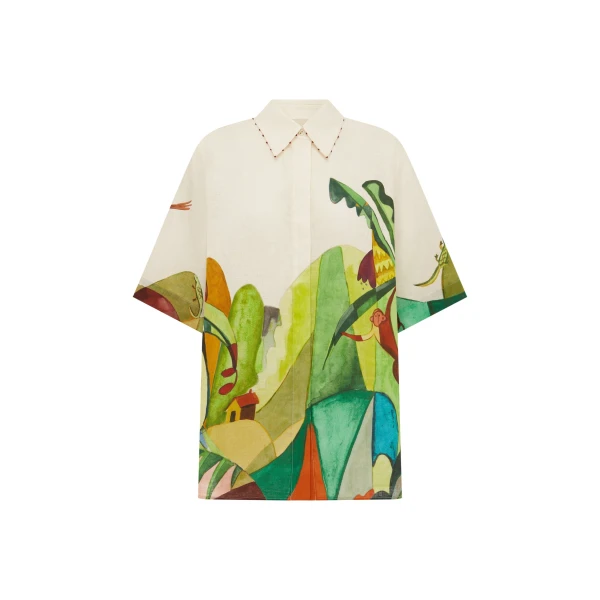 Alemais Mokshini Shirt  Sustainable Tops with Alemais print -  Luxury Handbags Australian Designer