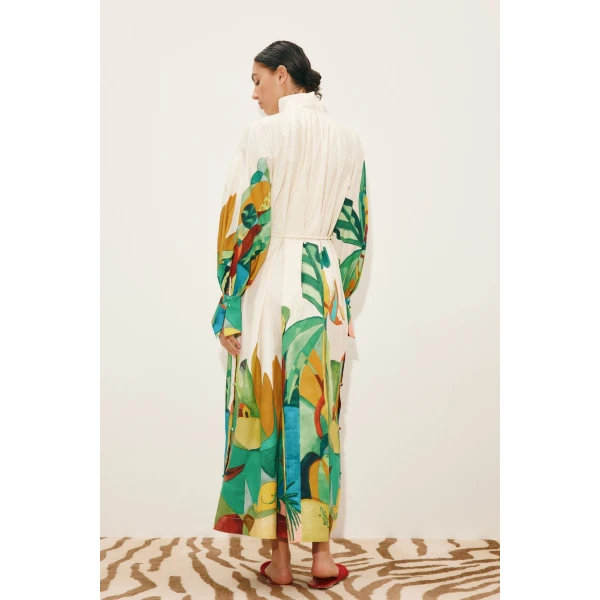 Alemais Mokshini Shirtdress  Sustainable Dresses with Alemais print -  Luxury Handbags Australian Designer