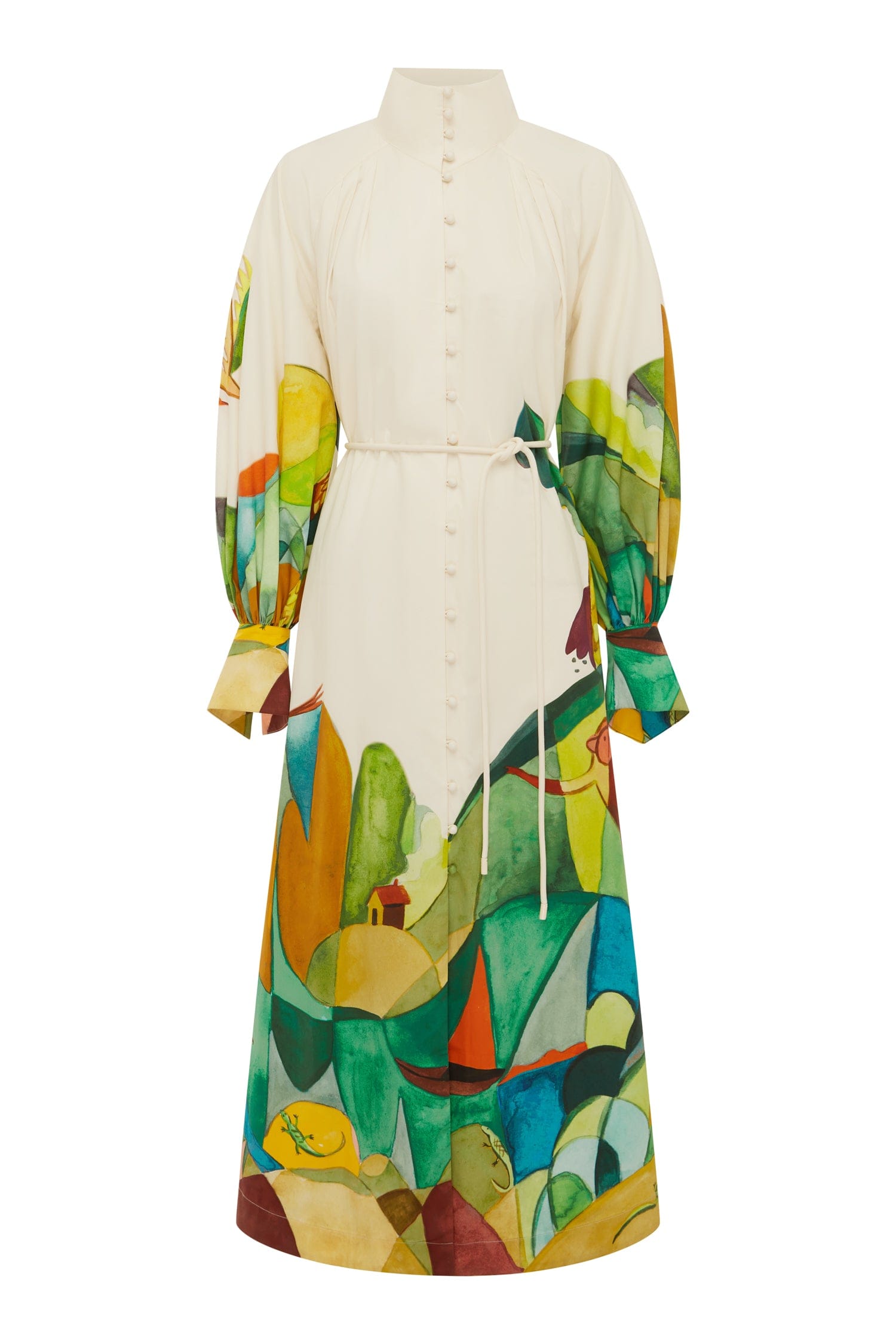 Alemais Mokshini Shirtdress  Sustainable Dresses with Alemais print -  Luxury Handbags Australian Designer