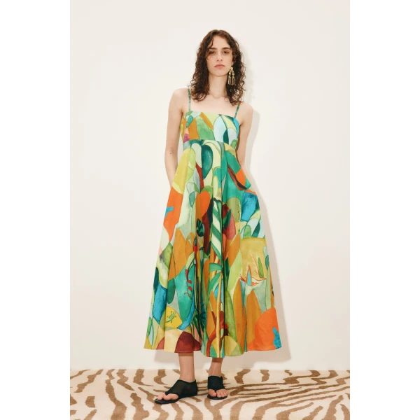 Alemais Mokshini Sundress  Sustainable Dresses with Alemais print -  Luxury Handbags Australian Designer