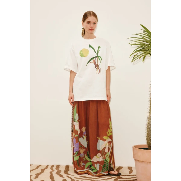 Alemais Mokshini Tee  Sustainable Tops with Alemais print -  Luxury Handbags Australian Designer