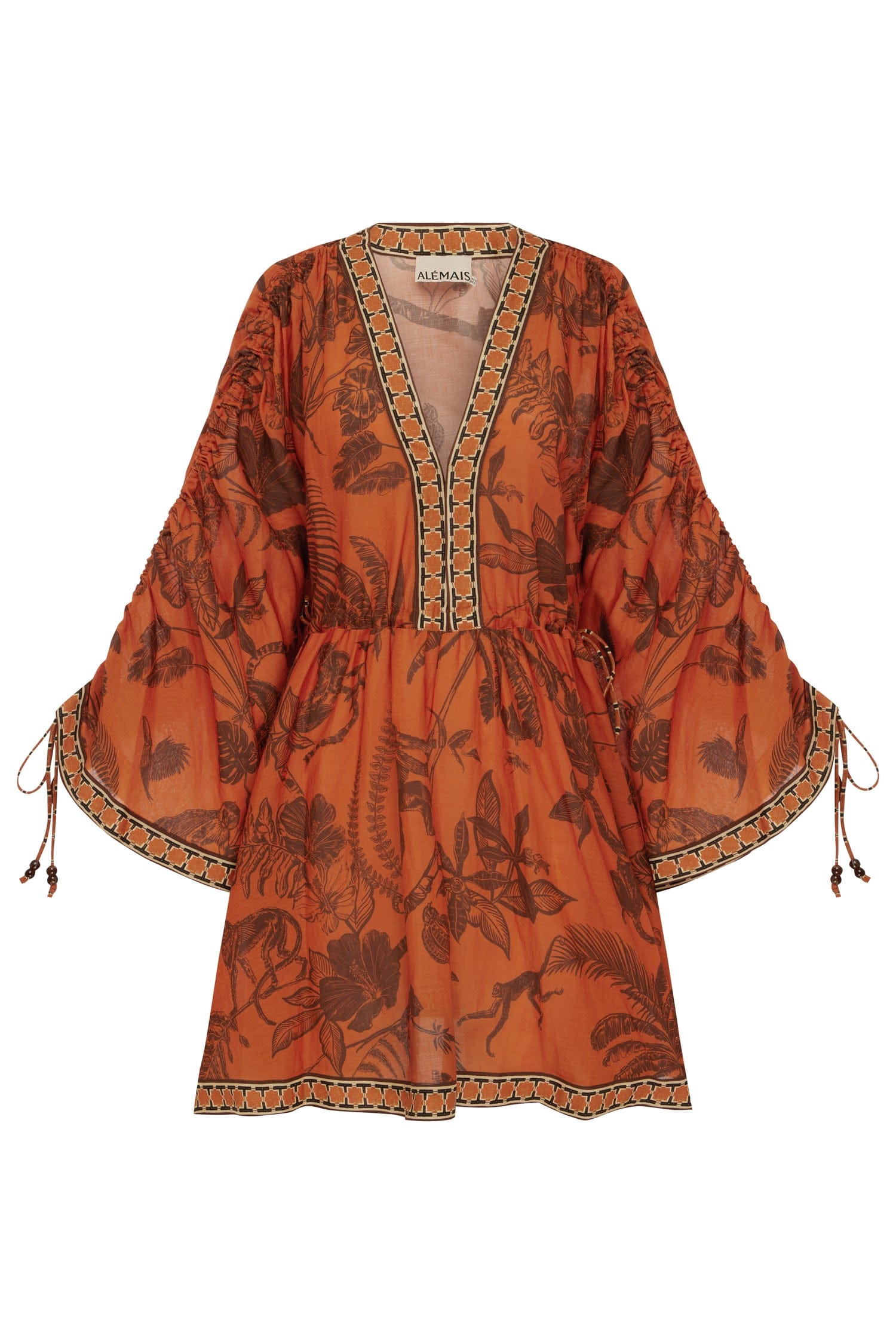 Alemais Monkey Dance Mini Dress  Sustainable Dresses with Alemais print -  Luxury Handbags Australian Designer