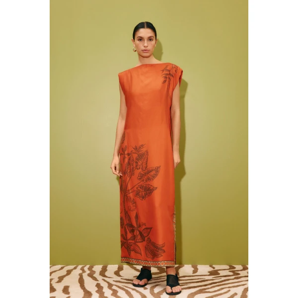 Alemais Monkey Dance Silk Midi Dress  Sustainable Dresses with Alemais print -  Luxury Handbags Australian Designer