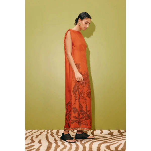 Alemais Monkey Dance Silk Midi Dress  Sustainable Dresses with Alemais print -  Luxury Handbags Australian Designer