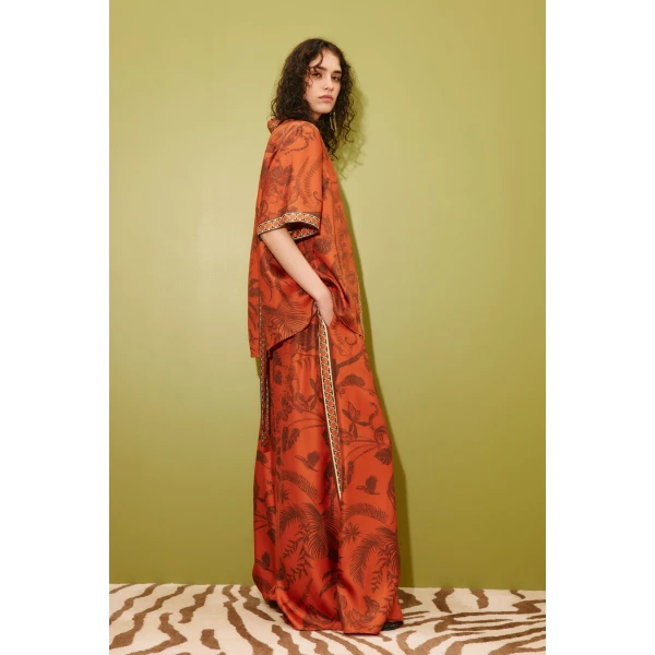 Alemais Monkey Dance Silk Shirt  Sustainable Tops with Alemais print -  Luxury Handbags Australian Designer