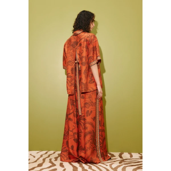 Alemais Monkey Dance Silk Shirt  Sustainable Tops with Alemais print -  Luxury Handbags Australian Designer
