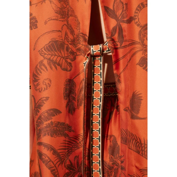 Alemais Monkey Dance Silk Shirt  Sustainable Tops with Alemais print -  Luxury Handbags Australian Designer
