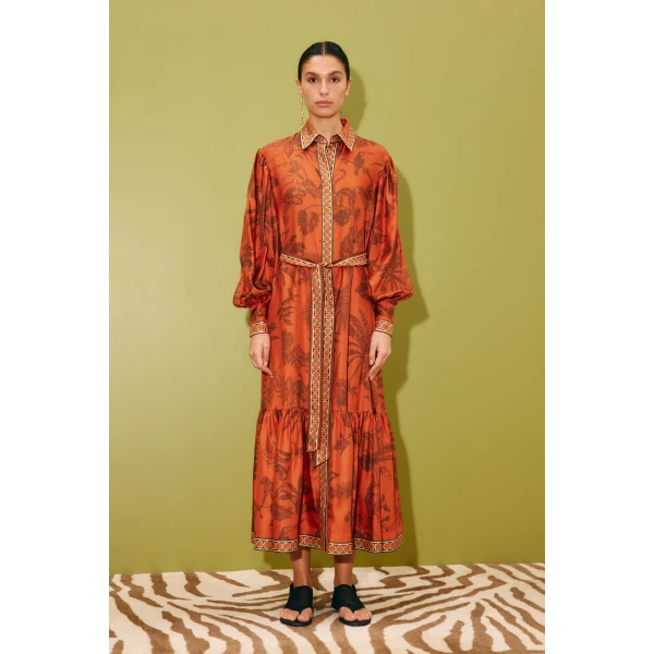 Alemais Monkey Dance Silk Shirtdress  Sustainable Dresses with Alemais print -  Luxury Handbags Australian Designer