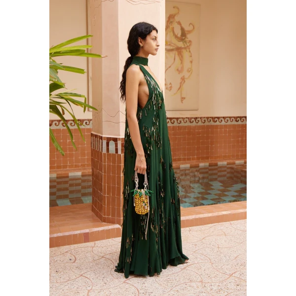 Alemais Ophira Sequin Gown  Sustainable Dresses with Alemais print -  Luxury Handbags Australian Designer