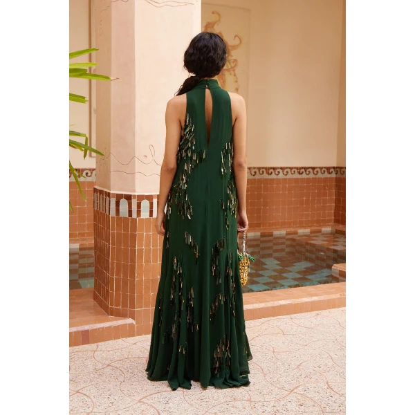 Alemais Ophira Sequin Gown  Sustainable Dresses with Alemais print -  Luxury Handbags Australian Designer