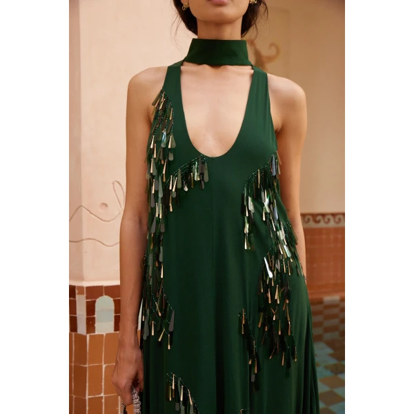 Alemais Ophira Sequin Gown  Sustainable Dresses with Alemais print -  Luxury Handbags Australian Designer