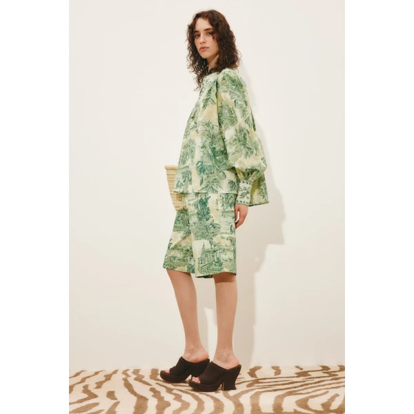 Alemais Sara Blouse  Sustainable Tops with Alemais print -  Luxury Handbags Australian Designer