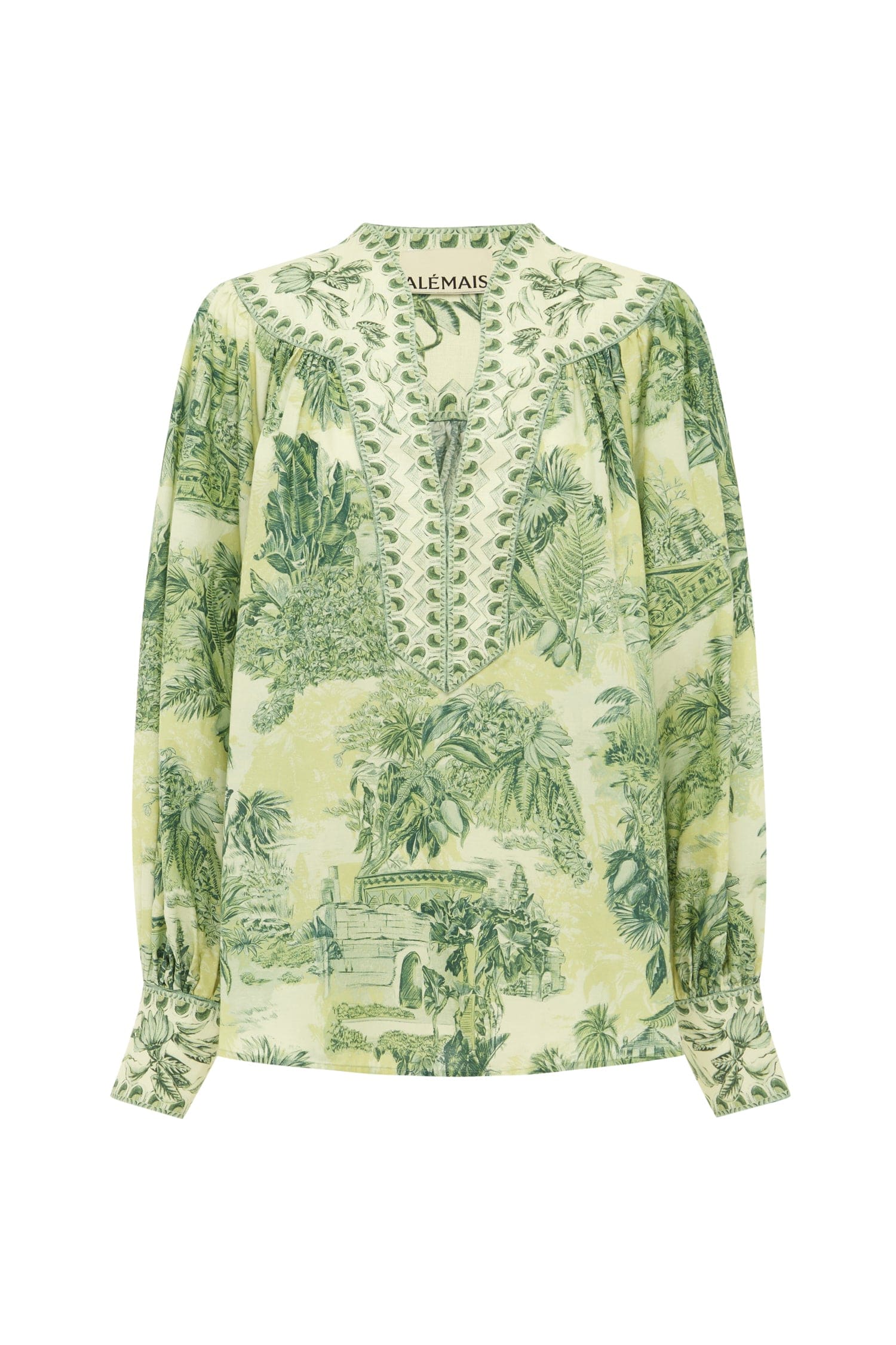 Alemais Sara Blouse  Sustainable Tops with Alemais print -  Luxury Handbags Australian Designer