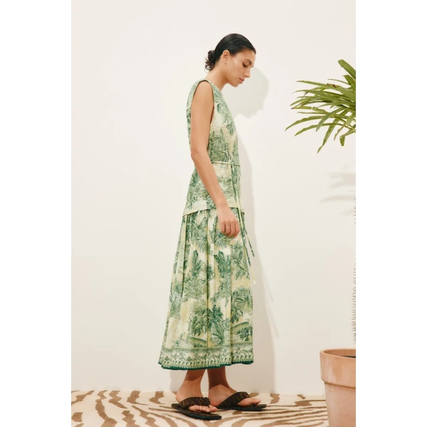 Alemais Sara Midi Dress  Sustainable Dresses with Alemais print -  Luxury Handbags Australian Designer