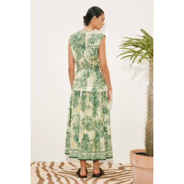 Alemais Sara Midi Dress  Sustainable Dresses with Alemais print -  Luxury Handbags Australian Designer