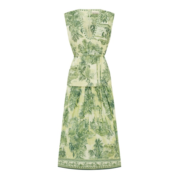Alemais Sara Midi Dress  Sustainable Dresses with Alemais print -  Luxury Handbags Australian Designer
