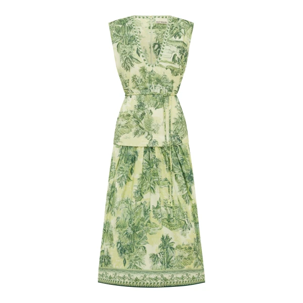 Alemais Sara Midi Dress  Sustainable Dresses with Alemais print -  Luxury Handbags Australian Designer