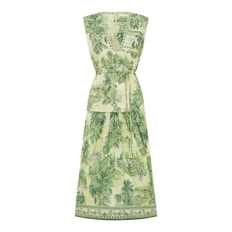 Alemais Sara Midi Dress  Sustainable Dresses with Alemais print -  Luxury Handbags Australian Designer